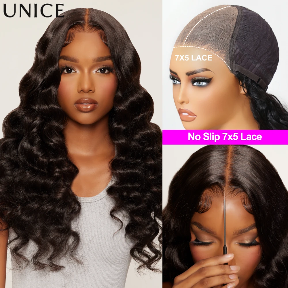 UNice 100% Human Hair Body Wave Wig 7x5 & 13x4 Lace Glueless Wig
