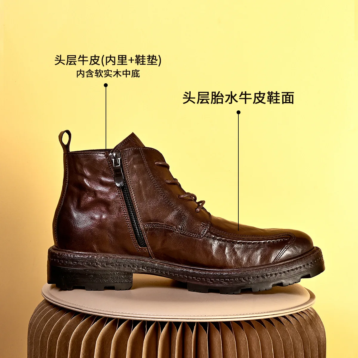 Genuine Leather  Ankle  Chelsea Boots Autumn Winter  Motorcycle Boots All-match Cowhide High Quality British Retro Men Shoes