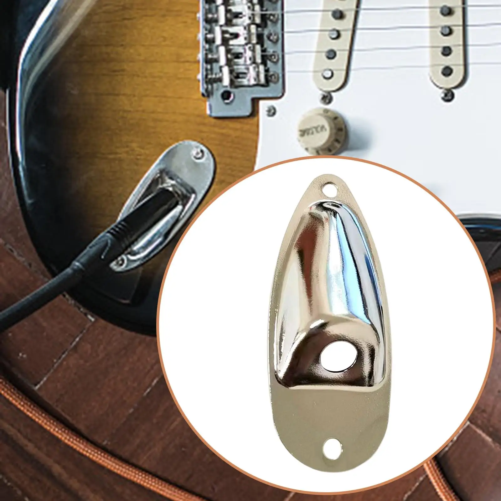 Boat Style Loaded Guitar Pickup Output Jack Plug Plate for Bass Accessory