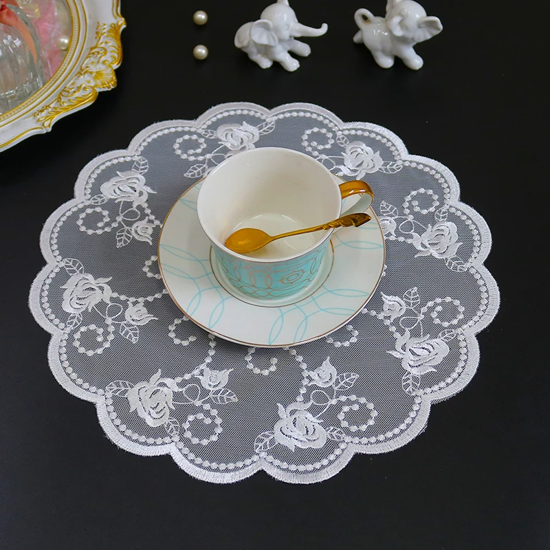 NEW Round flower Embroidery table cloth cover wedding party dining tablecloth kitchen Christmas Table decoration and accessories