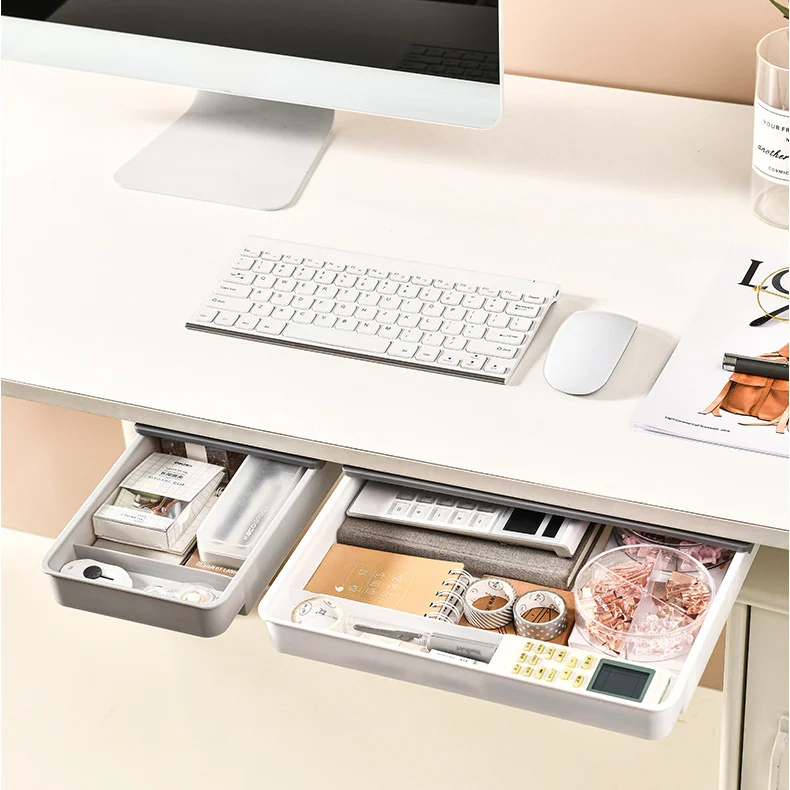 Desk Drawer Under Table organizer Plastic drawer Makeup perfume Stationery organizer under desk Storage box