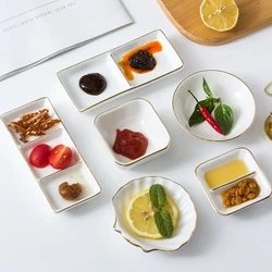 Creative Home Ceramic Phnom Penh Seasoning Dish Frame Dish Restaurant Flavor Dish Vinegar Dish Soy Sauce Dish Dip Dish Tableware