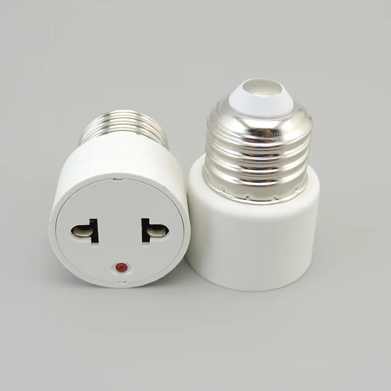 100-240V E27 Bulb To US/EU Plug Light Fixture Bulb Base Lamp Socket Adapter Convert E27 Base To Regular
