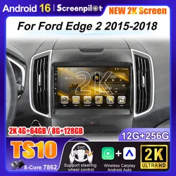 Android 16 Multimedia For Ford Edge 2 2015 2016 2017 2018 2K Dvd Gps Lettore Video Player Autoradio Navigation Radio Hdr 5g