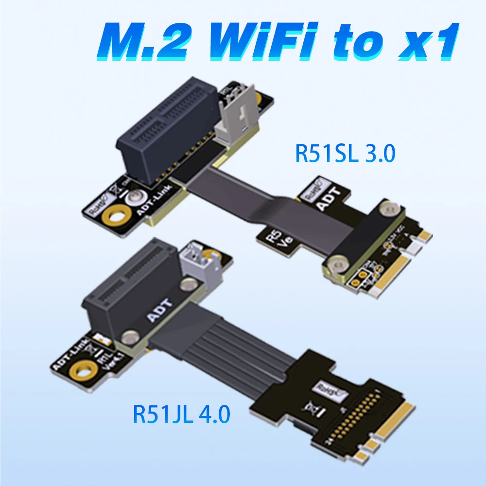 

Адаптер расширения ADT R51SL R51JL M.2 NGFF WiFi A.E Key для PCIe 3,0 4,0 X1, Удлинительный кабель, PCI Express PCI-E 1x5 см-100 см