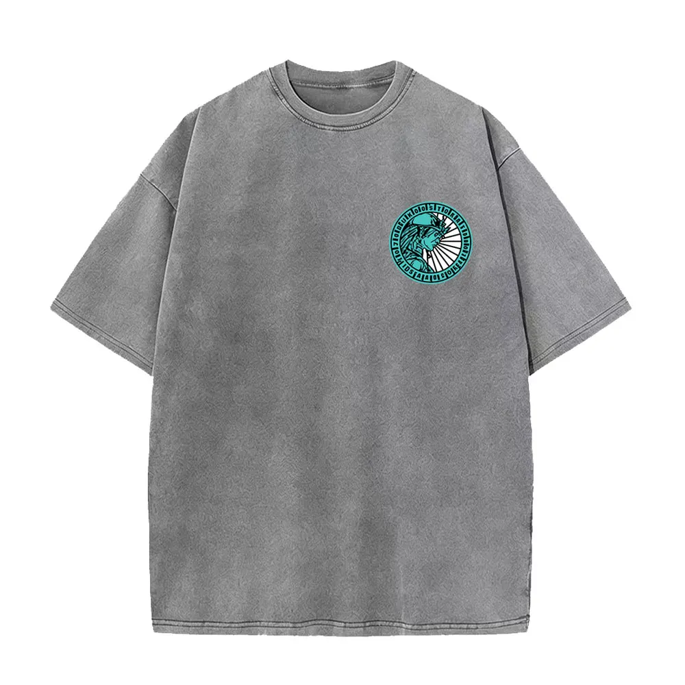 

Anime Jojo's Bizarre Adventure Steel Ball Run Diego Brando Vintage Acid Washed T-shirt Men Women Manga Casual Oversized T Shirts