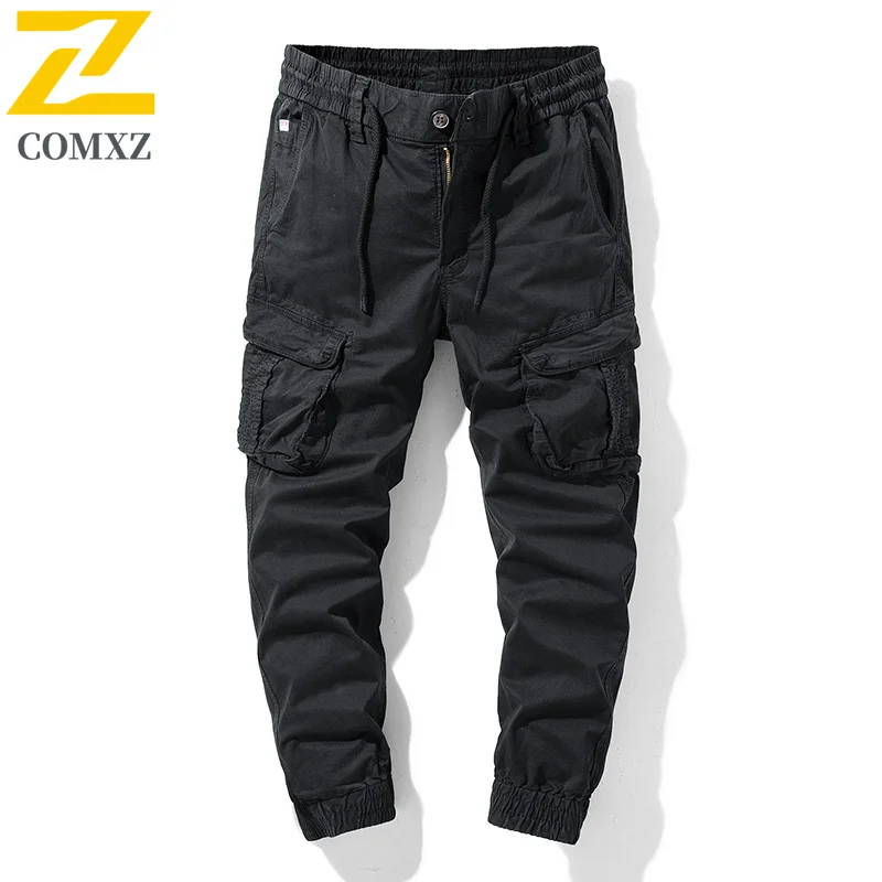 Trendy Cargo Pants Male New Autumn Multi Pocket Casual Camping Sweatpants Mens Solid Color Fishing Versatile Breathable Trousers