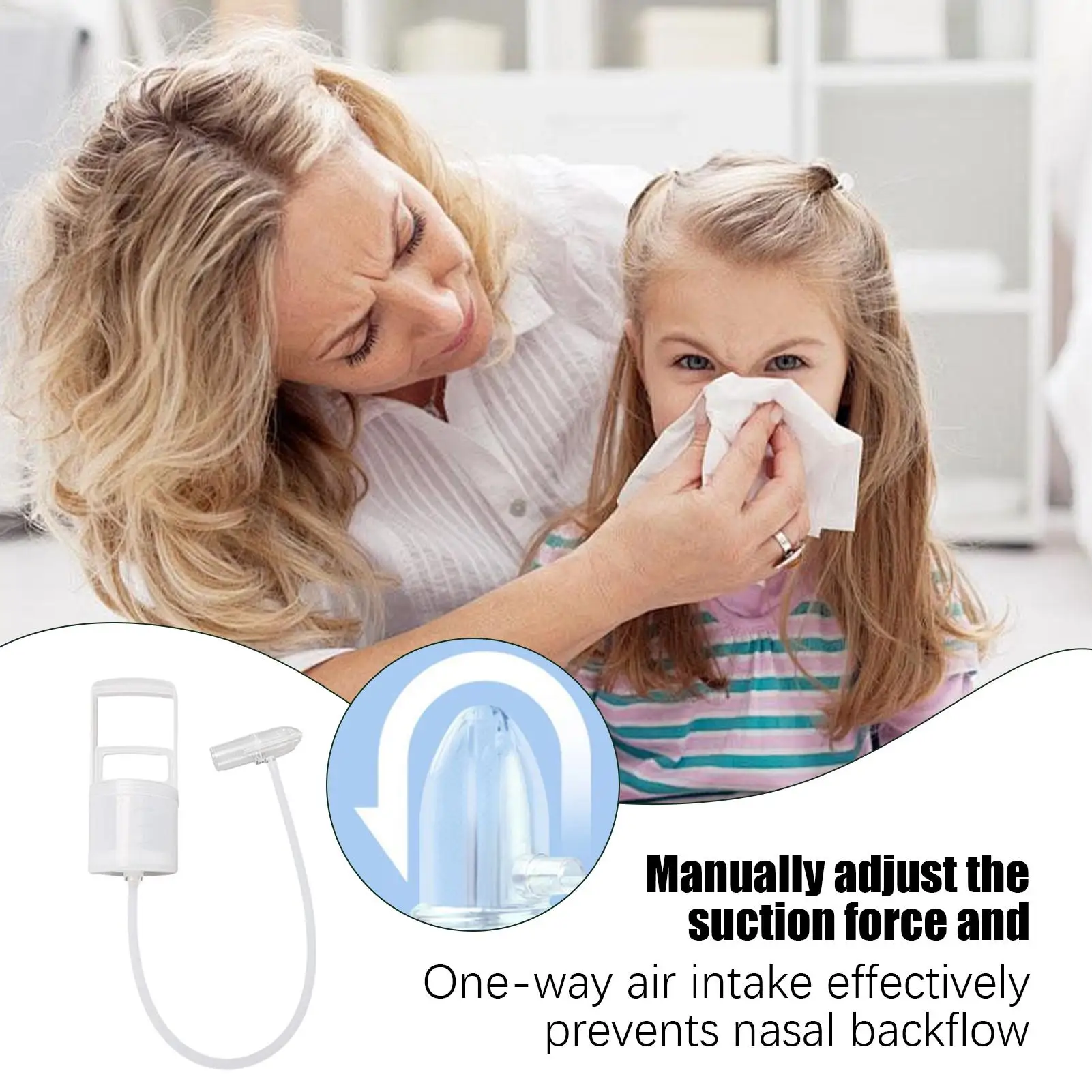 

Baby Nasal Aspirator Nose Cleaner Booger Sucker for Baby Hand Puller Clogged Passages and Boogers for Kids Toddler Children