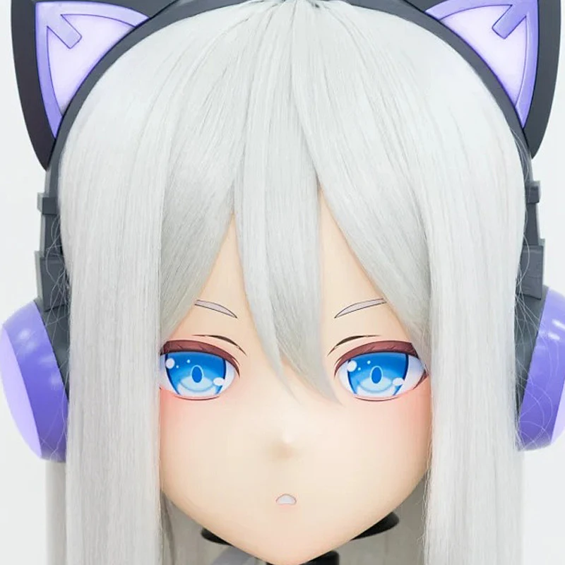 

(MEO183) Customize Handmade Full Head Lockable Crossdress Male to Female Japanese Cartoon Anime Game Character Kigurumi Mask