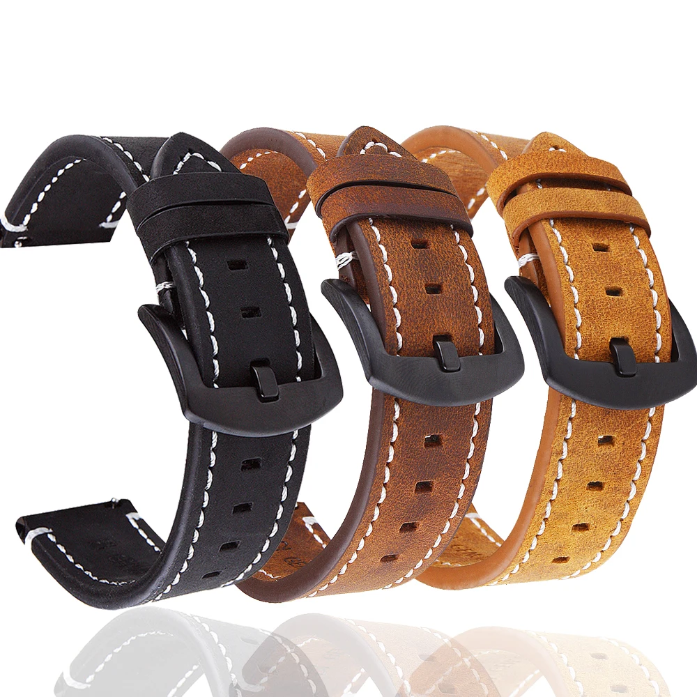 

Кожаный ремешок 18 20 22 мм Forerunner 245 645 для Garmin Vivoactive 4S 4 3
