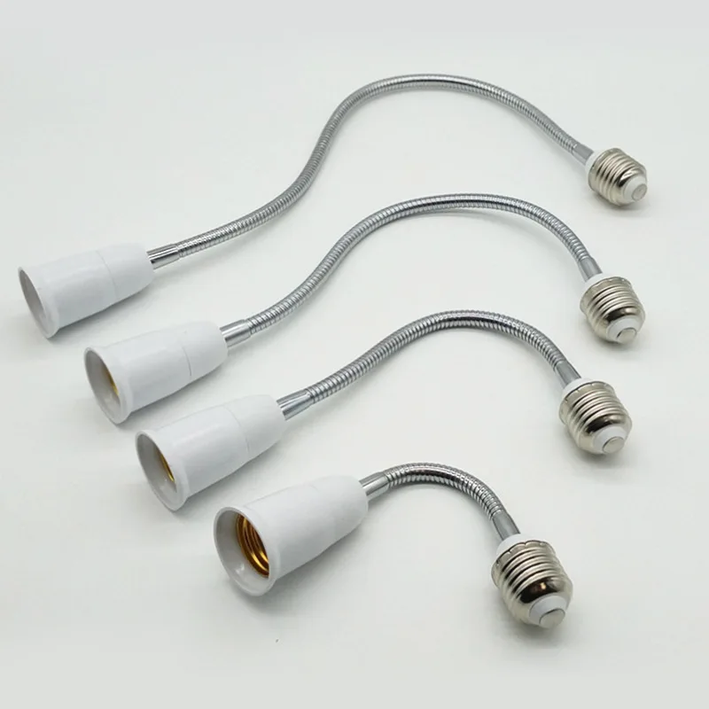 16CM 20CM 30CM 35CM 50CM 60CM Flexible E27 to E27 LED Bulb Extension Lamp Holder Light Socket 110V-220V LED Lamp Holder Converte