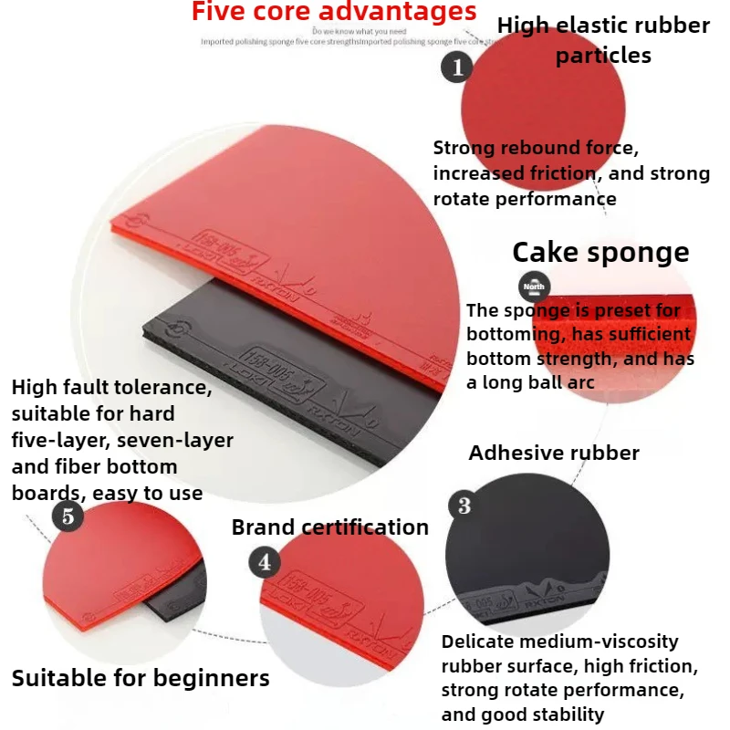 LOKI REXTON 1 المهنية تنس الطاولة المطاط لزجة البثور مع 2.1 مللي متر مرونة عالية الإسفنج بينغ بونغ المطاط للمبتدئين #5