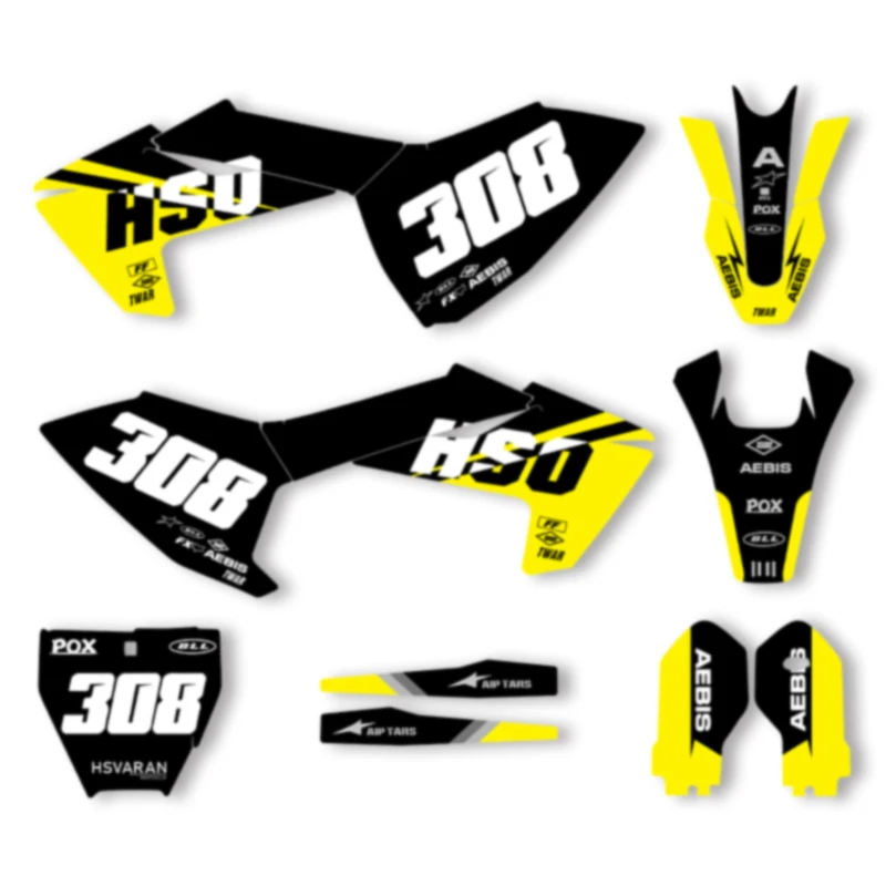 DSMTECH Custom Team Graphics Backgrounds Decals Stickers Kits For Husqvarna TC 85 2023 2022 2021 2020 2019 2018 009
