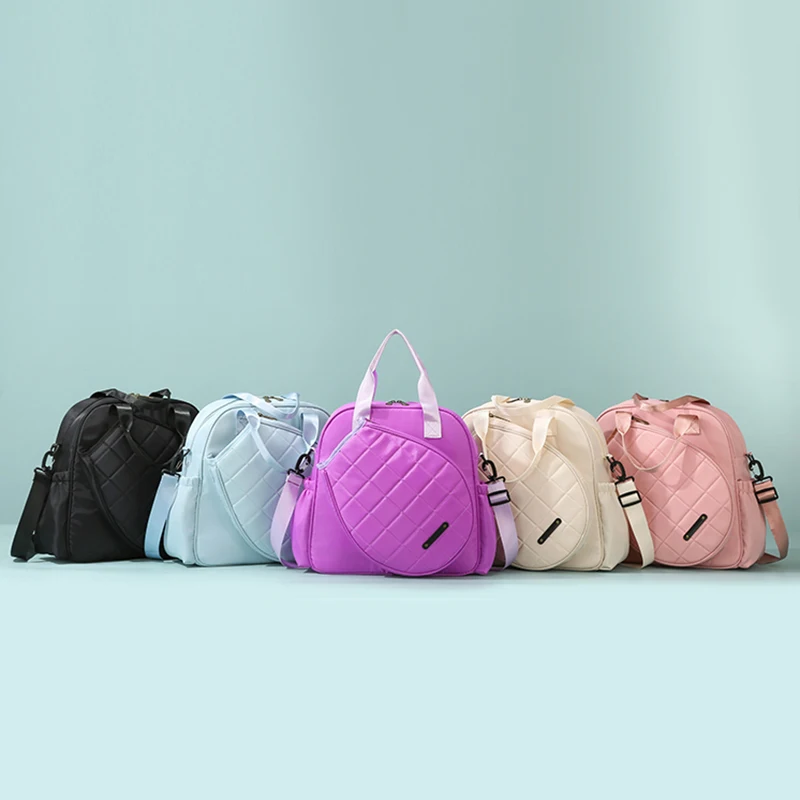 تنس مضارب كرة الريشة حقيبة 2-مضارب حقيبة يد سعة كبيرة حقيبة كتف رياضية المرأة تنوعا مضرب الاسكواش حقيبة كروسبودي