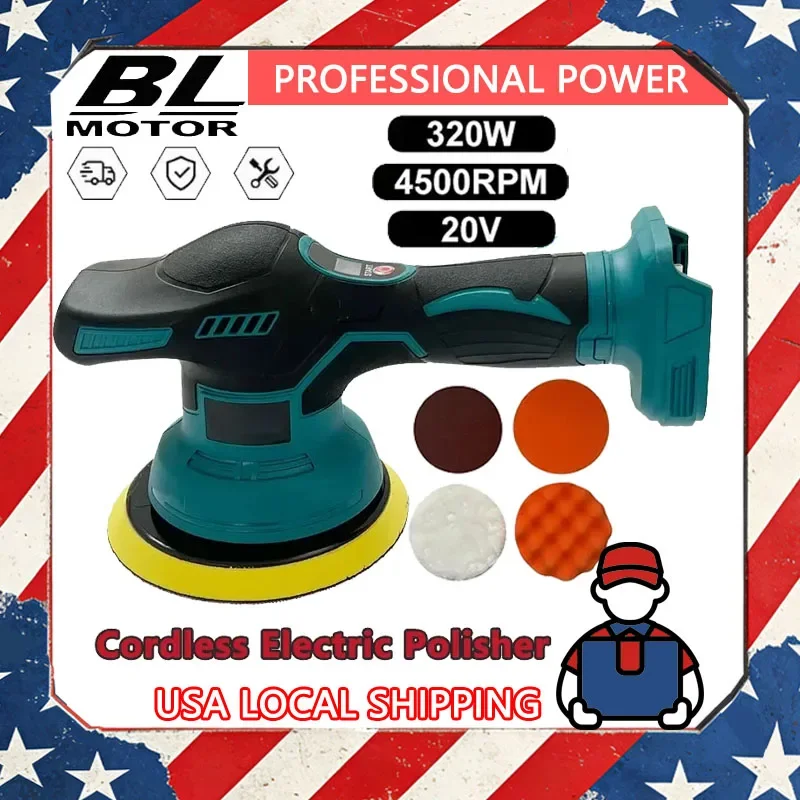 

Fit Makita Cordless Polisher 8 Gears Digital Display Electric Polisher Auto Car Waxing Polishing Machine Fit 18V Lithium Battery