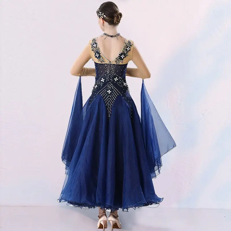 Elegant Dancer Modern Dance Dress New Ballroom Dance Clothes Latin Dance Performance Costume Waltz Dance Skirt