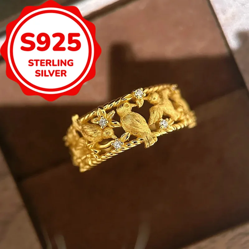 

Серебряное кольцо 925 пробы, элегантное, в стиле ретро, уникальное, регулируемое, универсальное, для повседневной носки.