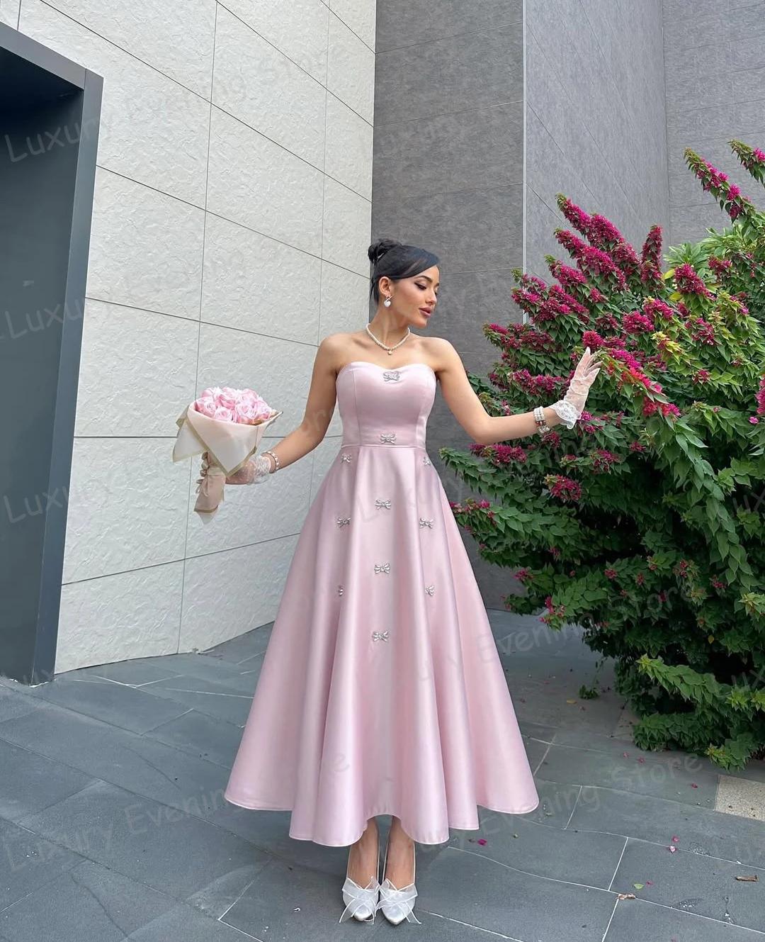 Simple Evening Dresses Sexy Woman's A Line Tea-Length Beads Sleeveless Prom Gowns Fashion Vestidos De Novia Customized 2026 Gala