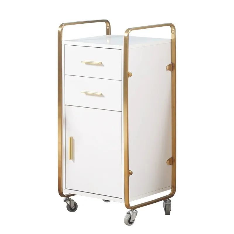Modern Design Black Salon Trolley Hair Cutting Working Trolley for Beauty Salon Tool Cart Multi-layer Storage Rack