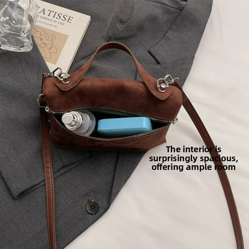 Winter Autumn Premium Suede Crossbody Bags Retro Vintage Messenger Bags for Women Fashion Texture and Versatile Shoulder Bags view 5