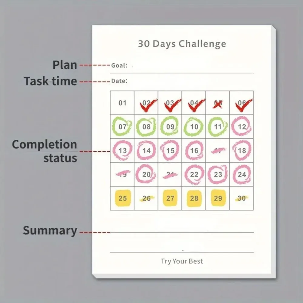 50 sheets per 30 day self-adhesive plan memo pad