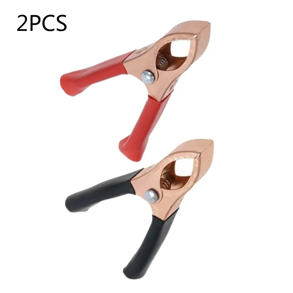 2Pcs Alligator Clips 30A 70mm Crocodile Clip Car Van Battery Test Lead Clips Alligator Clips Connect Socket Plug For Battery Hom