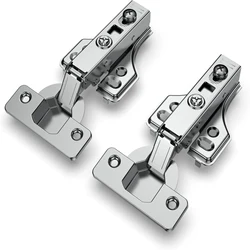Viladepot Removable Hinges 3D Adjustment Overlay Soft Close Kitchen Cabinet Hinges Satin Nickel Hidden Hinge Stainless Steel