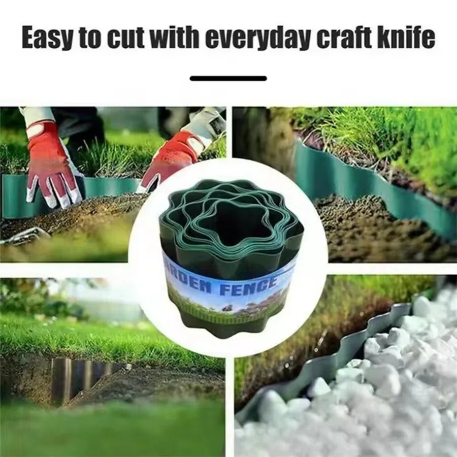 9M Garden Grass Lawn Edge Border Fence Path Flexible Lawn Edging Outdoor Landscape Fencing For Yard Garden Decoration