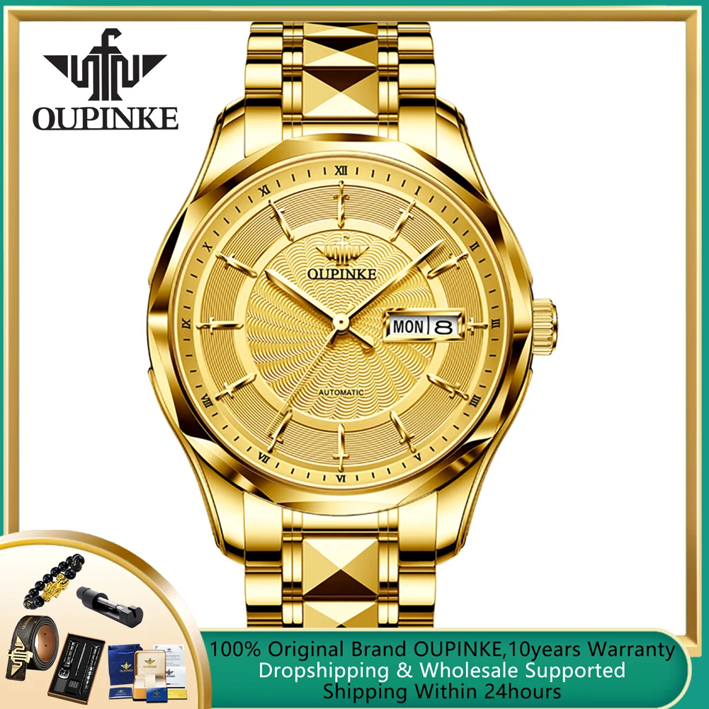 OUPINKE Automatic Watch for Men 12 Knight Pointer Design Luxury Brand Men\'s Wristwatch Seiko NH36A Movement Mechanical Man Watch