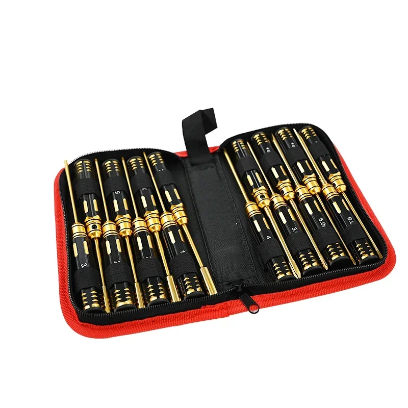 RC Hex Driver Set - 16pcs Hex Allen Screwdriver Kit Hex Nut Driver Set Wrench Key Driver Tool for Rc Car Trxs Helicopte