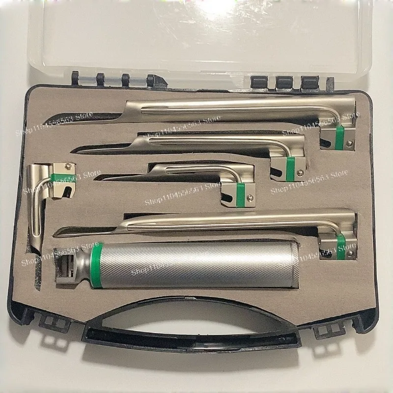 Pet LED Intubation Laryngoscope, Fiber Optic Right-opening Anesthesia Laryngoscope for Animals