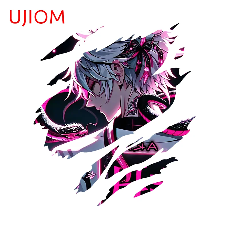 UJIOM Anime White Hair Handsome Man Tear Wall Sticker Attractive Cupboard Scratch Proof Graffiti Decal House Decoration