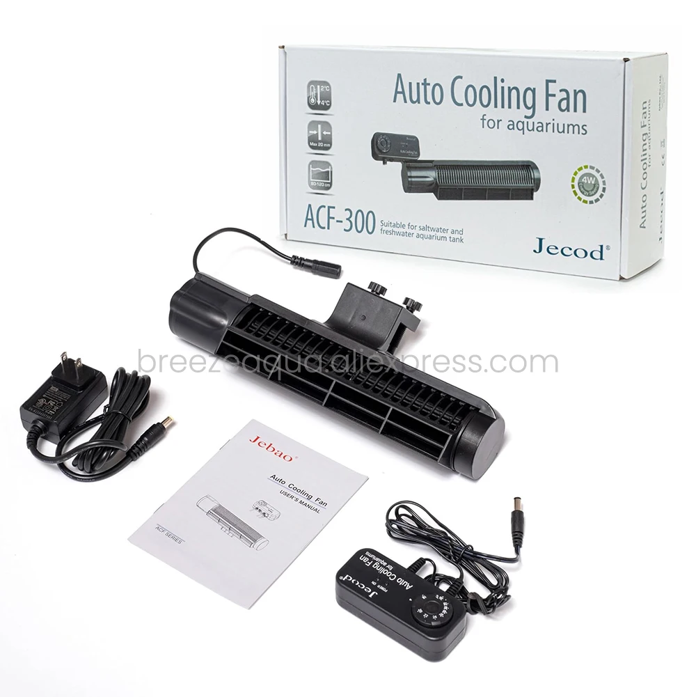 Jebao Jecod ACF-300 ACF-200 DC12V Adjustable Automatic Cooling Fan for Saltwater Freshwater Aquarium Fish Tank