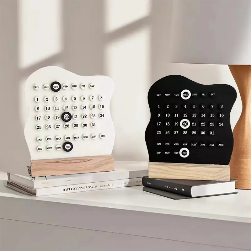 Handmade DIY Perpetual Calendar Loop Desk Calendar  Acrylic Desktop Ornament Calendar Decoration