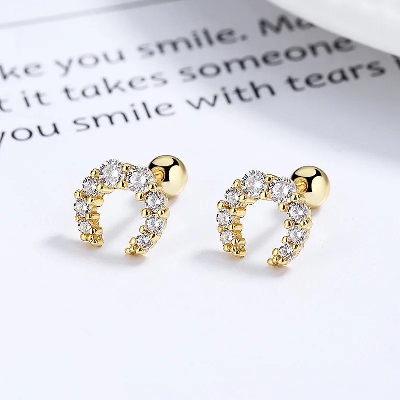 2024 Hypoallergenic Trend Gold Color Lucky Stars Moon Stud Earring for Women Charming Exquisite Party Jewelry Gift