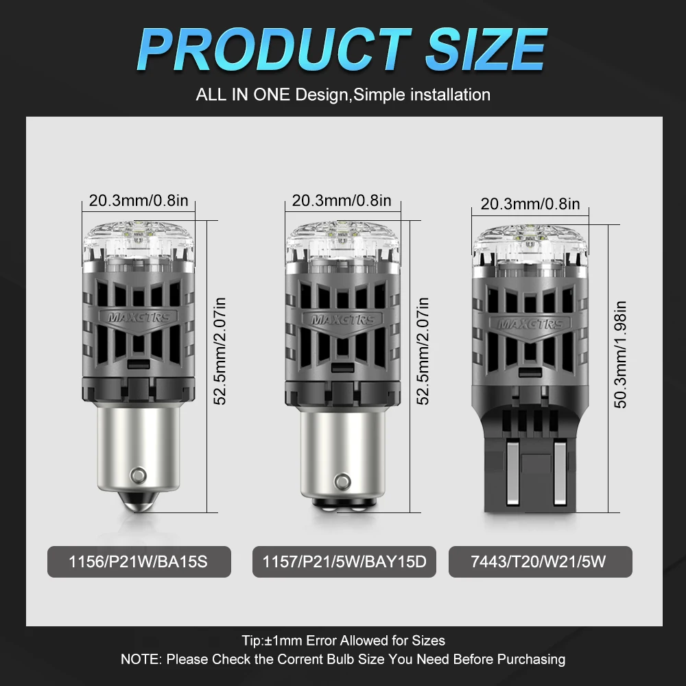 2Pcs No Hyper Flash Led Lights P21W Car Tuning Canbus Signal Lamp 1156 BA15S PY21W BAU15S T20 7440 WY21W Amber Yellow 12V