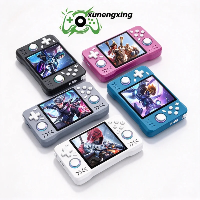 Retro Handheld Video Game Console XF40H Linux System 4 Inch IPS Screen Portable Pocket Game Player 64GB/128GB Built-in Games
