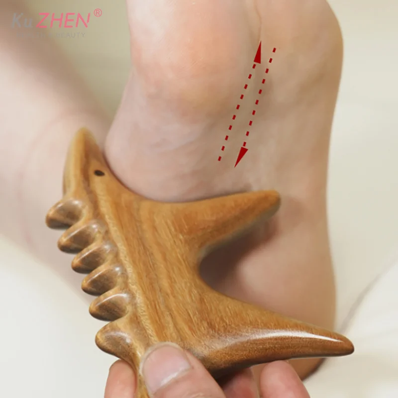 

Golden Silk Sandalwood Trigger Point Massage Gua Sha Tools Professional Lymphatic Drainage Tools Therapy Massage Tools For Foot