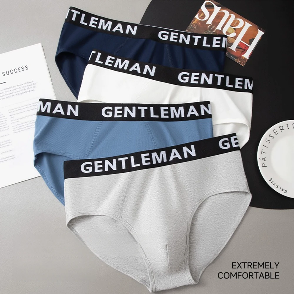 

3PCS/Pack Sexy Soft Touch 95% Cotton Antibacterial Men's Briefs Hygroscopic Breathable Panties High Elastic Waist Man Underwear