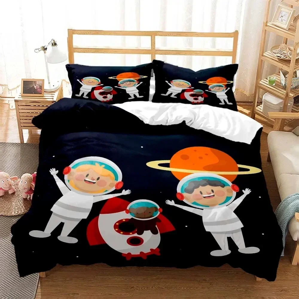 

Cartoon Astronaut Digital Bedding Set Bedroom Soft Modern Bedspreads Comefortable Kids Duvet Cover Quilt Cover And Pillowcase