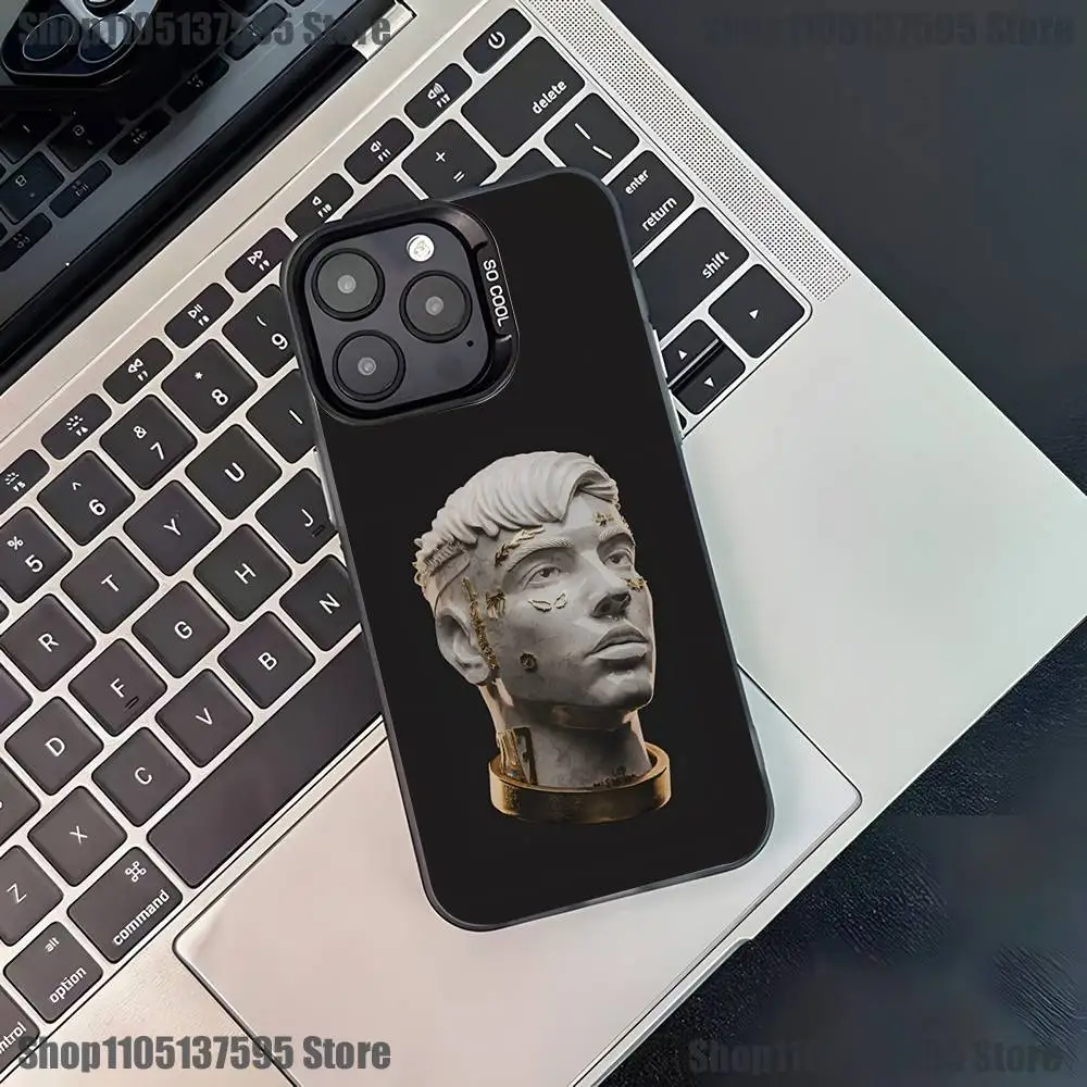 ラッパー AMERI D-DUKI iPhone 17、16、15、14、13、12、11、Pro、XS、Max、Plus、Mini、SE4、E用 ブラック マット 耐衝撃カバー