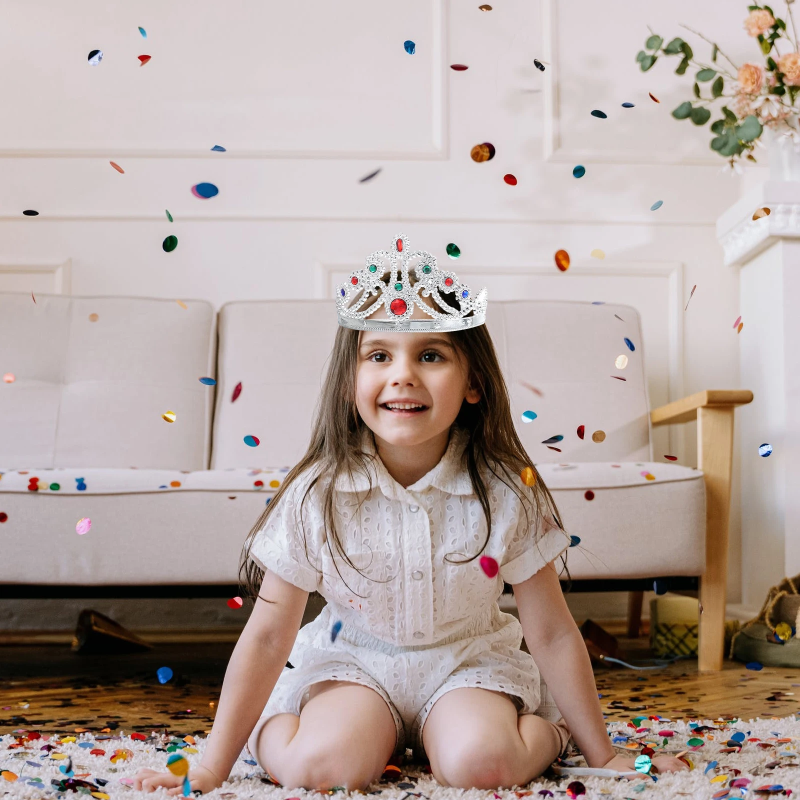 

4pcs Party Hair Crown Decorative Children Crown Kids Party Headdress Premium Abs Acrylic Tiara For Birthday Stage Cosplay Daily