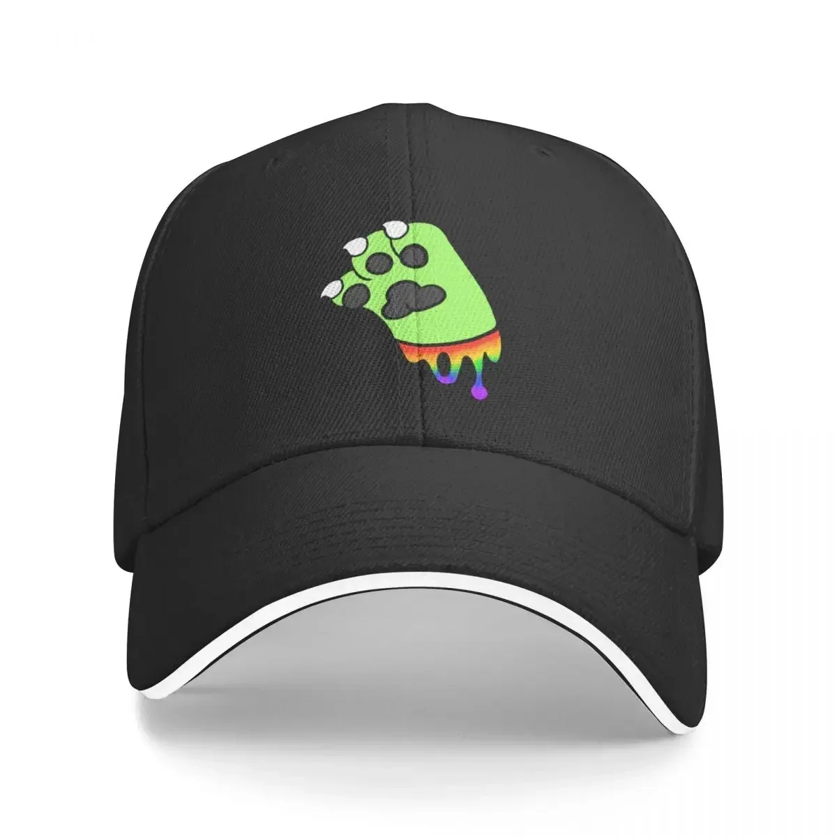 Green Paw With Rainbow Goo Baseball Cap black party Hat Hip Hop Big Size Hat Men Hats Women's