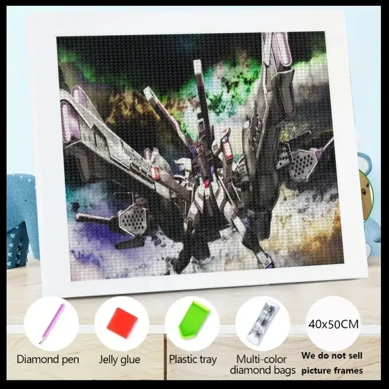 

1 шт. 5D полный дрель комплект алмазной живописи, научно-фантастический робот Mecha Gundam аниме воин искусство, сделай сам хрустальная вышивка стразами