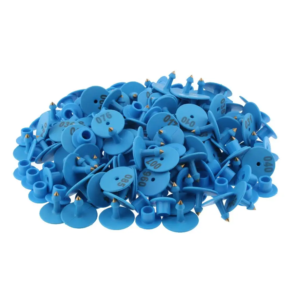 100PCS piccolo marchio auricolare per bestiame Pre numerato per maiale mucca bovini capra pecora facile identificazione