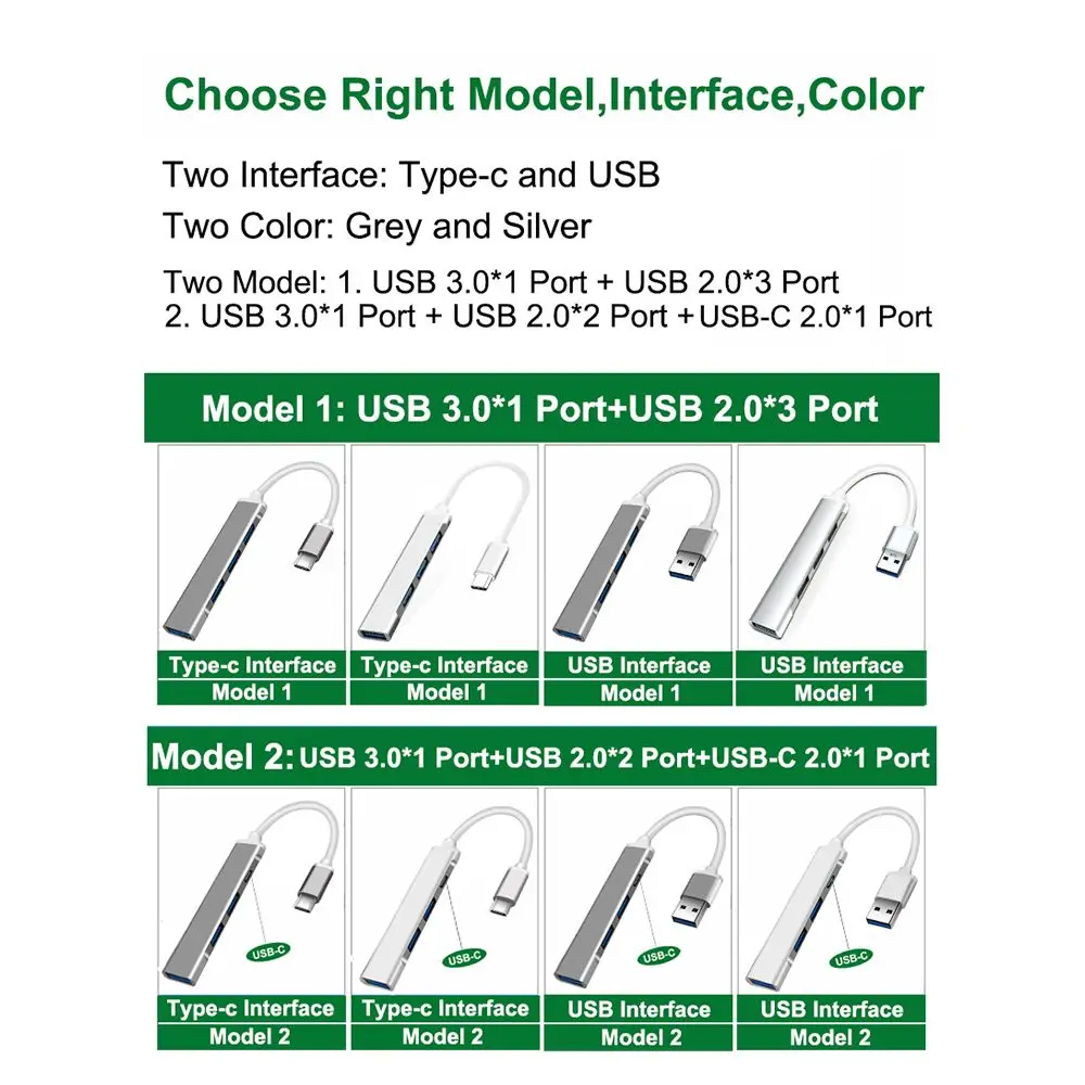 محول OTG عالي السرعة من النوع C USB 3.0 محطة قاعدة توسيع USB C HUB لشاومي HP Dell Lenovo