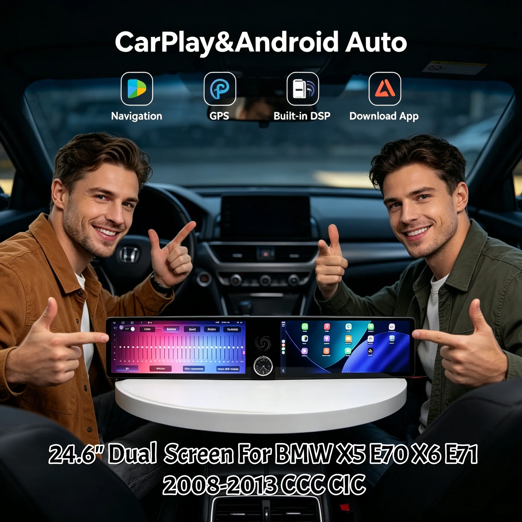 

Dual 12.3” Android Carplay For BMW X5/X6 CCC/CIC 2008-2013 GPS Navigation Radio HD Touch Screen Stereo Auto Car Accessories Head