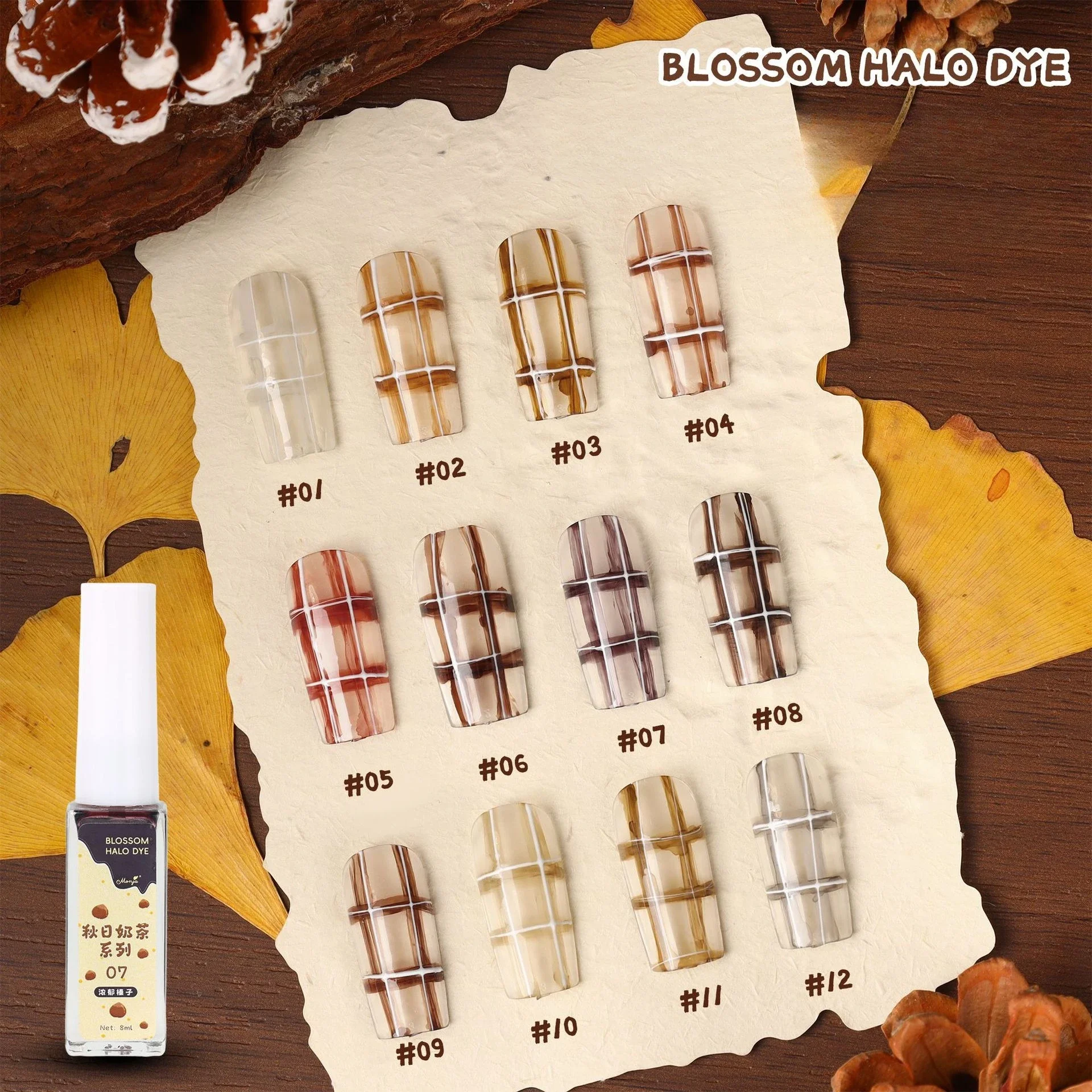 

8ML Autumn Winter Blooming Gel Polish Air Dry Spread Marble Nail Polish Gel Paint Applicable Nail Art Design Gel for Manicure
