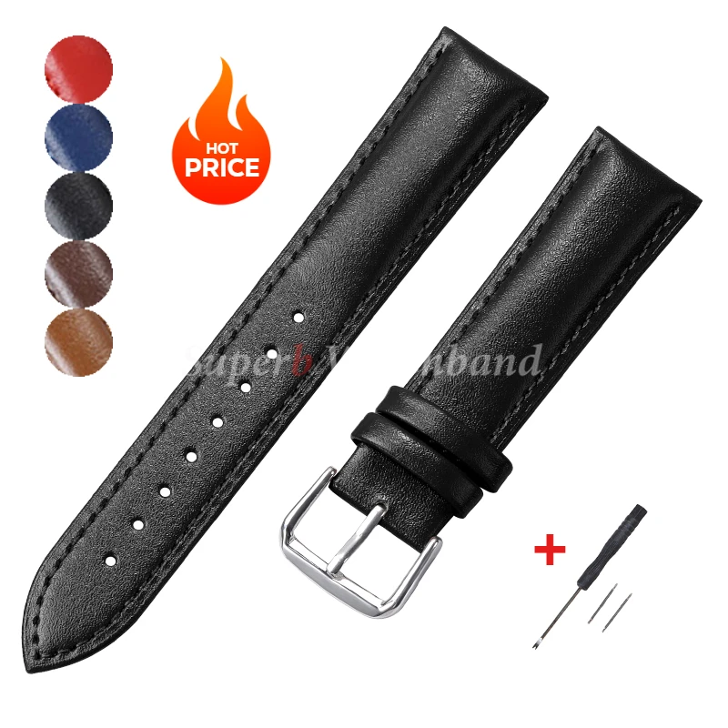 حزام ساعة جلدي 12/13/14/15/16/17/18/19/20/21/22/23/24 مللي متر حزام ساعة رياضي عالمي لساعة هواوي GT5/Gt4/Gt3