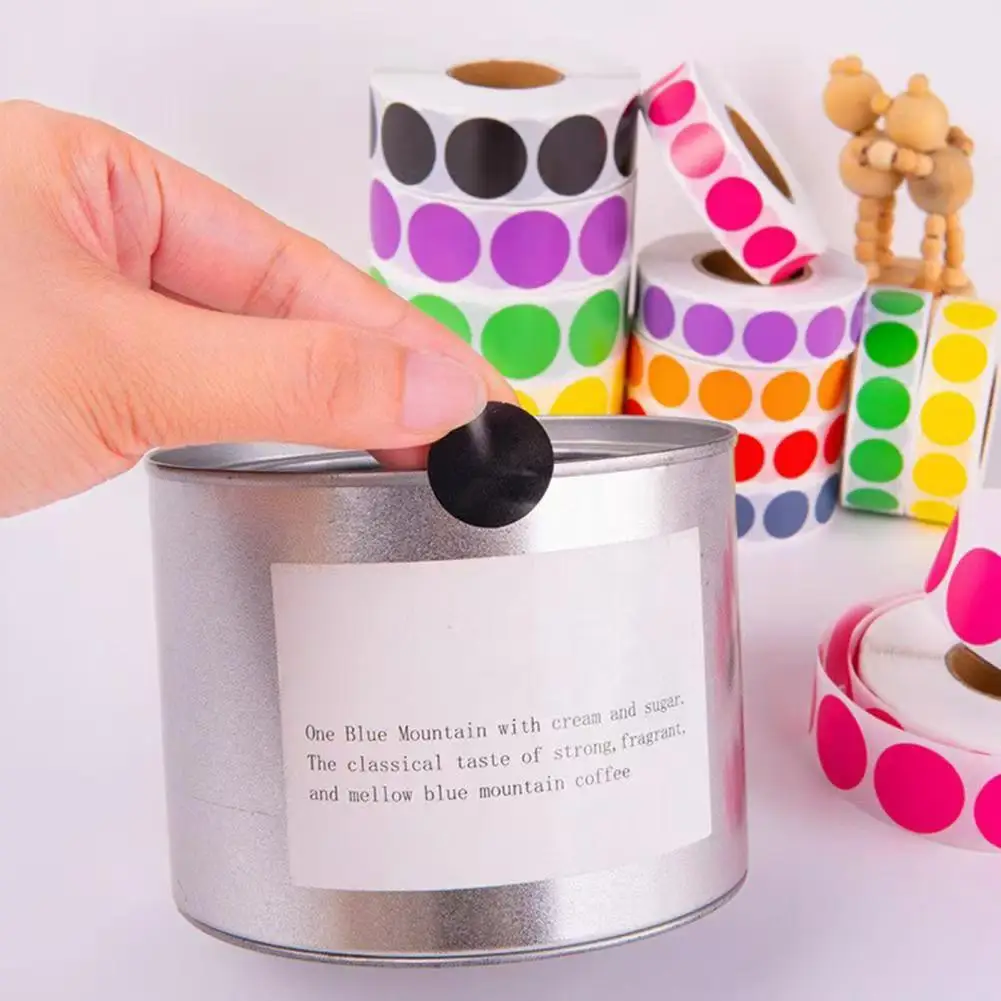 

1000 PCS Colorful Self-Adhesive Circle Stickers Blanket Dot Stickers for Price Tags Garage Sales Office Supplies